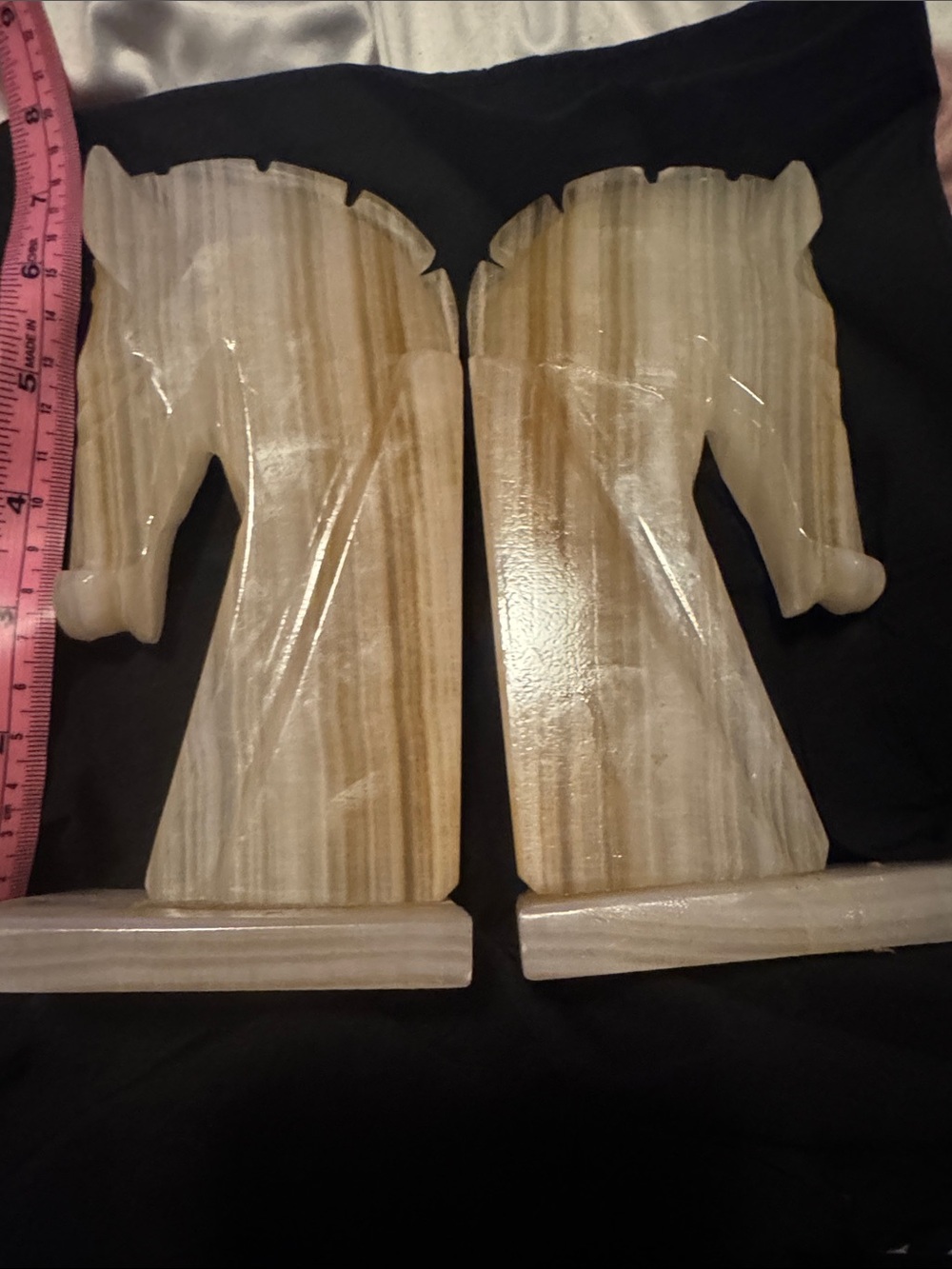 Cream and Tan Marble Angel Figurine Pair - Decorative Home Accents